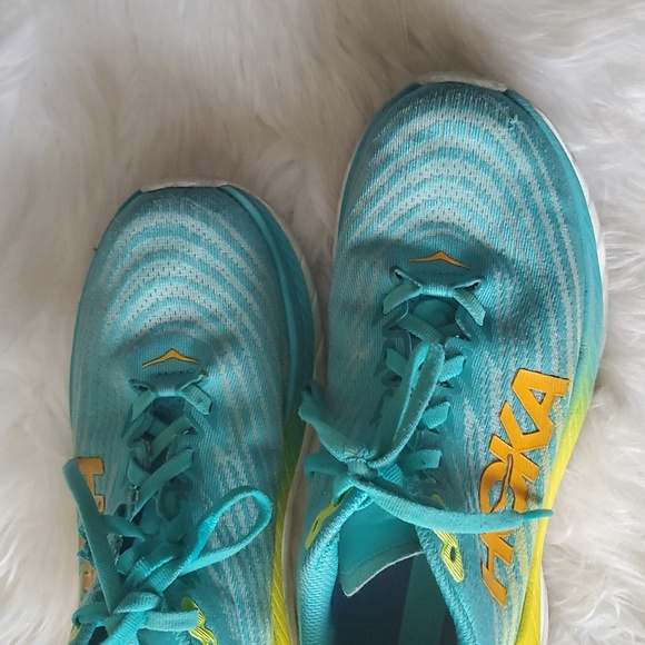 Hoka One One women's Running Shoes Sneakers - Teal and Yellow - Picture 4 of 16